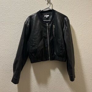 Caelynn Leather Bomber Jacket